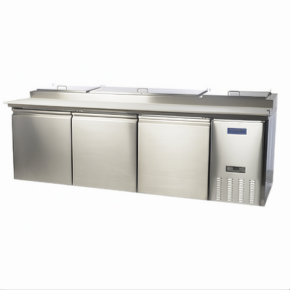 Three-Section Pizza Prep Table, Stanton Trading, includes (12) 1/3 pans (4