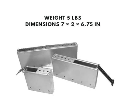 Smokehouse (SM) Wood Chip Box, SM-24 - A durable wood chip box designed for use in smokehouses, perfect for enhancing flavor during smoking.