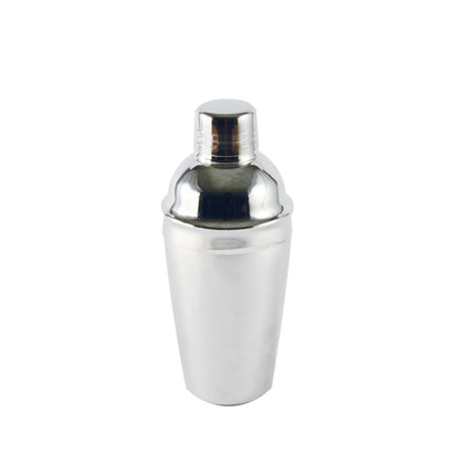 Stainless steel 3-piece super cobbler cocktail shaker 20 oz with built-in strainer and cap; durable, rust-resistant, ideal for professional bartenders and home use; packed 24 each per case.