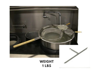 18-inch stainless steel 'T' rack for stockpots, ideal for steaming and cooking with even heat distribution.