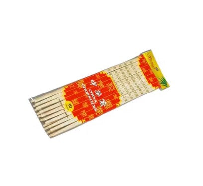 Set of 10 pairs of traditional bamboo chopsticks, eco-friendly and reusable for everyday dining or takeout use.