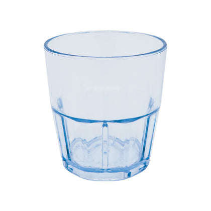 12oz tropical plastic tumbler with textured grip, break-resistant and dishwasher-safe; ideal for restaurants, cafeterias, events, and outdoor use; stackable design for easy storage and handling