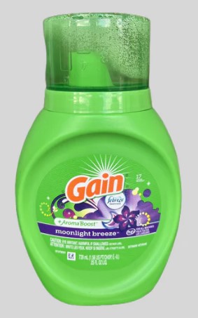 Image of Gain + Aroma Boost Liquid Laundry Detergent Moonlight Breeze Scent, 739ml, Case of 6, offering effective cleaning with a fresh, long-lasting fragrance.