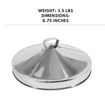 24-inch stainless steel dim sum steamer cover, designed for large steamers to ensure optimal heat retention and moisture during steaming.