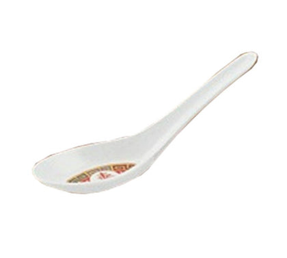 This Longevity Soup Spoon combines traditional Asian design made with high quality and durable melamine material. Its compact size is ideal for soups and broths, perfect for both home and any type of food serving establishments, this spoon offers reliable performance with a classic white finish allowing you to elevate your dining experience with these high quality affordable restaurant dinnerware.