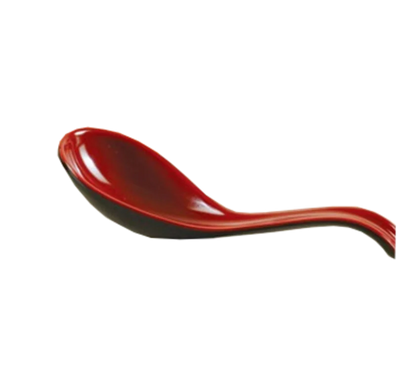 EcoQuality Spoon the perfect addition to any restaurant, cafe, or home kitchen. Crafted with the highest quality melamine material, this spoon is designed to withstand the toughest of environments while still maintaining its sleek and stylish appearance. With its unique two-tone design in black and red, this melamine spoon is sure to add a touch of sophistication to any table setting food serving space. High quality affordable dinnerware.