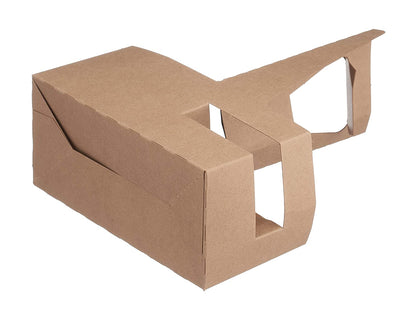 Disposable Kraft 2 or 4 Cup Drink Carrier with Handles, Paperboard Cup Holder