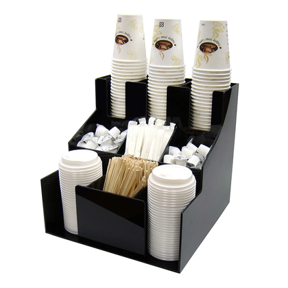3 Tier Coffee Cup Dispenser, Cup & Lid Organizer, 12 5/16