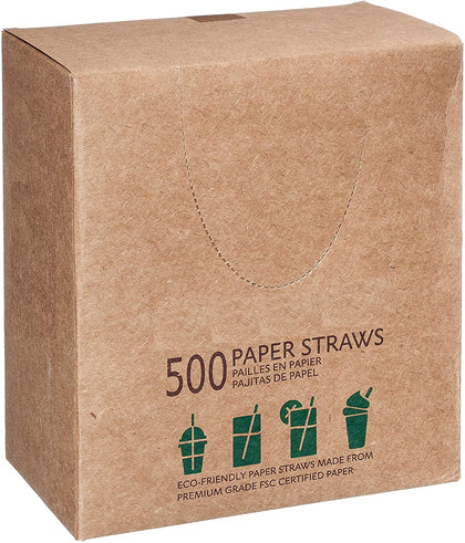 Unwrapped Disposable Paper Drinking Straws White 7.75 Inches - Compostable, Biodegradable, Earth Friendly Straws, Premium Unwrapped Paper Straws