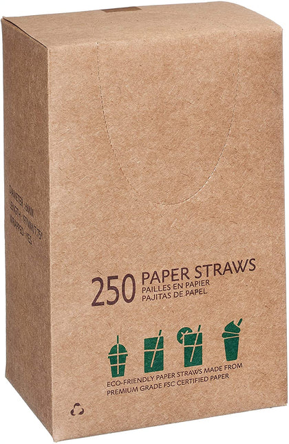 Wrapped Disposable Paper Drinking Straws White 7.75 Inches - Compostable, Biodegradable, Earth Friendly Straws, Premium Wrapped Paper Straws