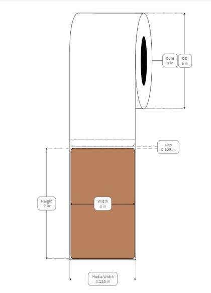 Natural Brown Kraft Sticker Label 275 Labels a Roll With Custom Print 4