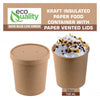 Disposable Design Paper Soup Containers with Lids Combo