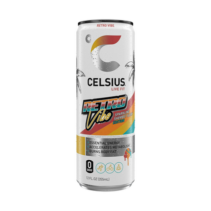Celsius Original Retro Vibe Energy Drink 12oz Cans Pack of 12