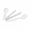 Plastic Disposable Heavy Duty Serving Fork, Spoon & Tongs Set