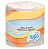 Economical 1-ply toilet tissue roll with 1000 sheets, strong and soft, perfect for home and commercial restrooms, providing reliable and long-lasting use.