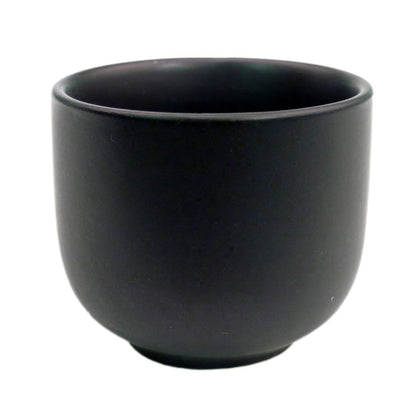  1.5oz wine cup, black non-glare glaze, modern stoneware drinkware, perfect for sake, wine tastings, durable, heat-retaining, microwave-safe, dishwasher-friendly, restaurant and home use.