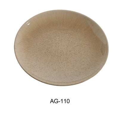This Coupe Shape Round Plate offers a unique design that is both affordable and strong.  This coupe-style plate is ideal for serving appetizers, desserts, or small side dishes suitable for restaurant, cafes, and home dining. Crafted from high-quality, color-glazed porcelain in a versatile beige, it offers both aesthetic appeal and long-lasting utility. High quality affordable dinnerware.