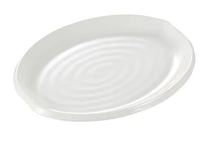 EcoQuality Oval Plate made from high-quality melamine, this oval plate boasts a sleek white finish that compliments any table setting. This dinner plate is perfect for serving appetizers, entrees, or desserts. It is dishwasher safe, making clean-up a breeze, and its durable construction ensures it can withstand the rigors of everyday use. Elevate your dining experience with these high quality affordable restaurant dinnerware.
