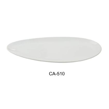 This leaf shape is made from durable porcelain reinforced with aluminum, this 5 inches wide plate combines aesthetic appeal with practical performance. Its rolled edge and coupe rim style optimize stacking and handling, making it suitable for high-traffic foodservice environments seeking reliable, microwave- and dishwasher-safe tableware with a clean, white finish.  Elevate your dining experience with these high quality and affordable restaurant dinnerware.