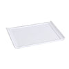 This rectangular display plate is ideal for presentation and food arrangement in restaurants, catering operations, and institutional kitchens. Its durable porcelain construction ensures longevity and resistance to frequent dishwasher, oven, and microwave use, supporting efficient kitchen workflows and safeguarding food safety standards.