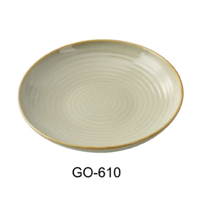 This salad round bowl features a sophisticated earthy tone with a contrasting golden rim, making it suitable for restaurants, catering services, and institutional kitchens. This bowl measures 10.25 inches in diameter by 2 inch in height with a capacity of 30 ounces and dimensions optimized for versatile use, it supports HACCP-compliant workflows and dishwasher compatibility, ensuring efficient daily operations in both casual and fine dining settings.