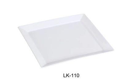This bone white square plate offers durability and resistance to heat and dishwasher cleaning, making it suitable for placement in ovens and microwave ovens. Its robust ceramic material provides an ideal solution for applications requiring reliable dishware for mid-range workflows, such as school cafeterias, restaurants, catering operations, and institutional kitchens. 