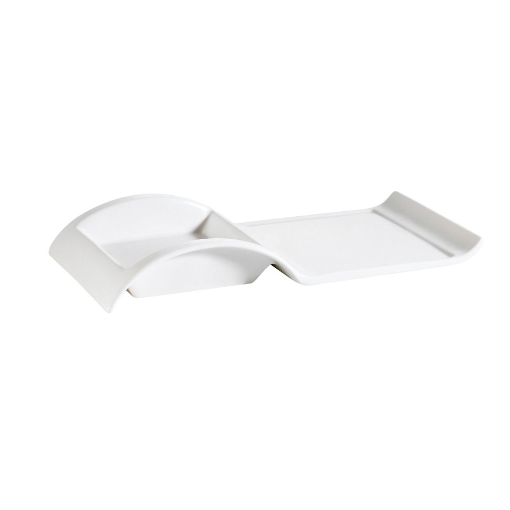 10-inch rectangular platter with square holder, fits 12oz 5