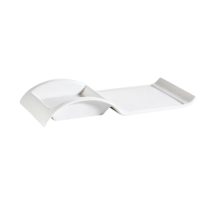 10-inch rectangular platter with square holder, fits 12oz 5