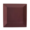 10-inch square plum plate, durable ceramic dinnerware, modern plum glaze, contemporary dish, microwave and dishwasher safe, stylish tableware for appetizers, entrees, and desserts.