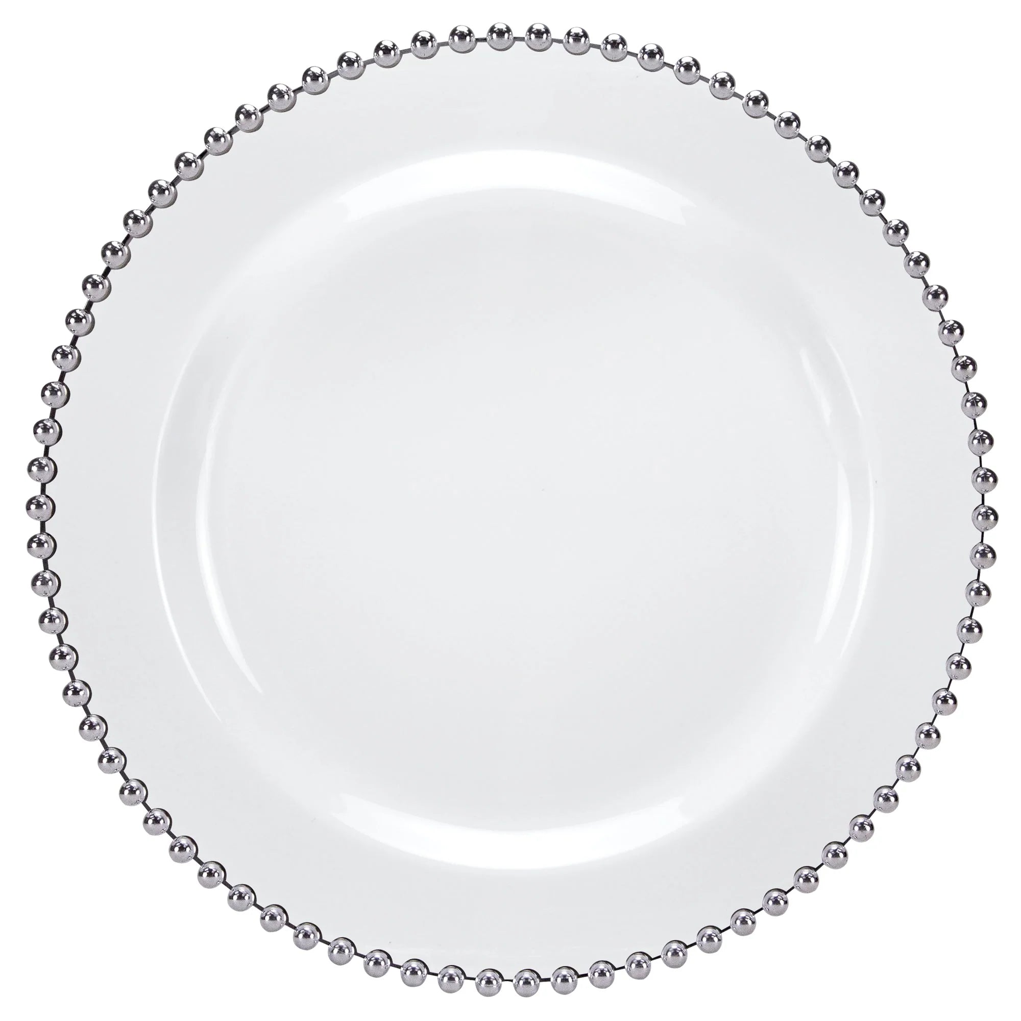 Beaded Silver/White plates (10.5