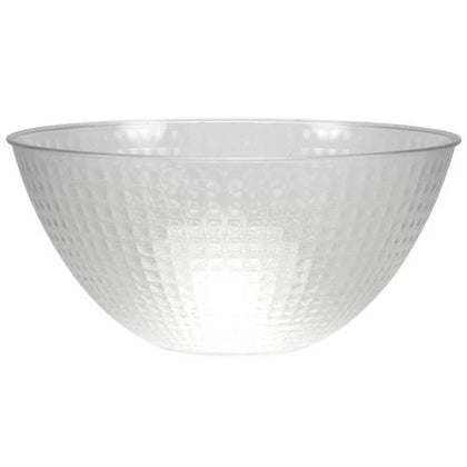 100oz Pixel Clear Bowl with a stylish pixel pattern. Durable and versatile serving bowl for salads, snacks, desserts, and more. Perfect for parties, catering, or family meals. Lightweight and practical design.