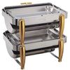 101A/101B, 8Qt Roll-Top S/S & Gold Accent Virtuoso Chafer