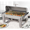 EcoQuality 8 Quart Full-size Chafer, Roll-top, Stainless Steel, Gold or Silver Accent, Extra Heavyweight