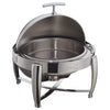 EcoQuality 6 Quart Round Chafer, Roll-top, Stainless Steel, Gold or Silver Accent, Extra Heavyweight