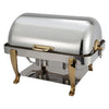 108A, 8qt S/S, Gold Accent, Extra Heavyweight Vintage Full-size Chafer
