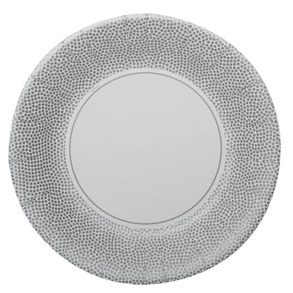 Add elegance to your event with Silver Dots Paper Plates. Available in 8.5