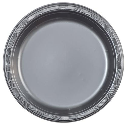 Silver plastic plates in 7