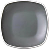 EcoQuality Square Plate crafted with high-quality melamine material.  Ideal for serving appetizers, small plates, and desserts. With its grey inside and white outside, this dinner plate is also a versatile choice when it comes to styling your table setting. High quality affordable restaurant and household dinnerware.