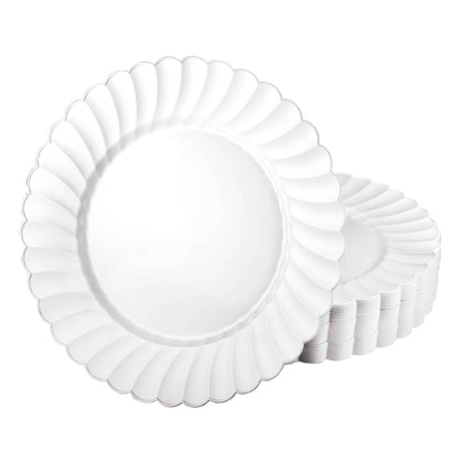 Scalloped Round Pearl Plates in 10.25