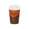 10oz Brown Disposable Coffee Hot Paper Cups with White Dome Lids