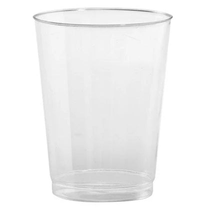 10oz Clear Tumbler – Set of 100 disposable cups. Durable, elegant plastic drinkware for weddings, parties, and events. Perfect for serving water, cocktails, juice, and soda.