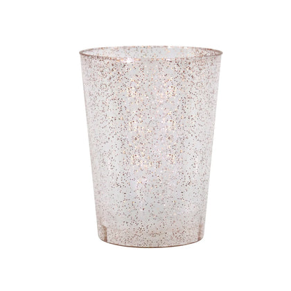 10oz Rose Gold Glitter Tumbler, perfect for weddings, parties, and events. BPA-free, durable, reusable, and disposable drinkware for water, cocktails, juice, and more. Elegant and stylish for any occasion.