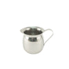 10oz bell-shaped stainless steel creamer with durable construction, wide pouring spout, and elegant design—ideal for restaurants, cafes, and catering. Easy to clean, packed 72 each per case