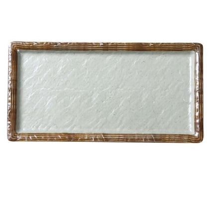 Deep Rectangular Sushi Plate, crafted from durable melamine, combines practicality with eco-friendly design in Green matte finish. Its break-resistant construction ensures long-lasting use, while being dishwasher safe makes cleanup effortless. Perfectly sized for both restaurant service and home dining, it enhances presentation and withstands daily wear, making it an ideal choice for sushi lovers seeking style and reliability.