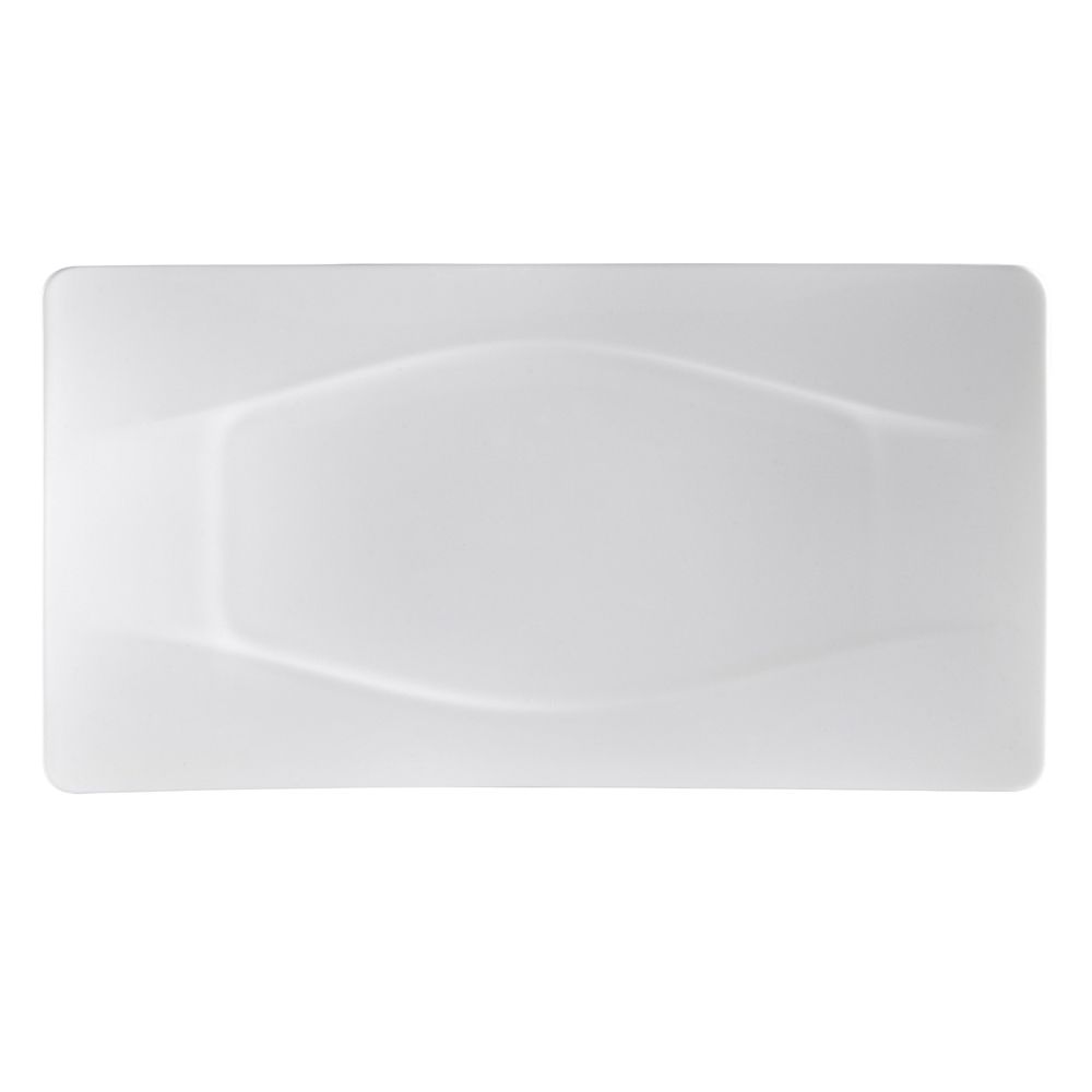 11 1/2-inch rectangular platter, BPA-free ceramic, lightweight, shatterproof, scratch-resistant, sleek modern design, microwave-safe, dishwasher-safe, perfect for home, restaurants, catering, and serving.