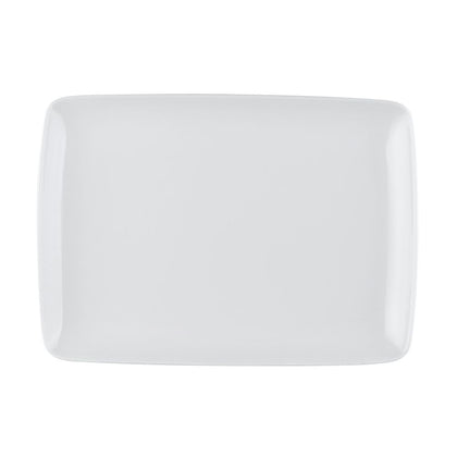 11 5/8” Coupe Rectangular Platter – Elegant ceramic serving dish for appetizers, sushi, and entrees. Modern design with microwave, oven, and dishwasher-safe for easy use and cleaning.