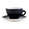 11oz Cobalt Blue Cup & Saucer Set with a glossy finish, ergonomic handle, and chip-resistant porcelain. Microwave, oven & dishwasher safe. Perfect for coffee, tea, espresso in cafés and homes.