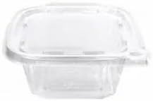 16oz Disposable Clear Hinged Tamper Evident Plastic Food Container with Secure Lid