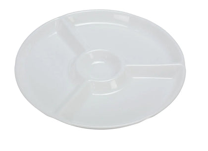 EcoQuality 4-Compartment Plate is a practical and stylish serving solution, ideal for restaurants, catering services, and hospitality venues. This deep round plate is designed with four compartments, making it perfect for serving salads, appetizers, side dishes, and hot meals while keeping flavors separate. Crafted from high-quality melamine allowing you to elevate your dining experience with these high quality affordable restaurant dinnerware.