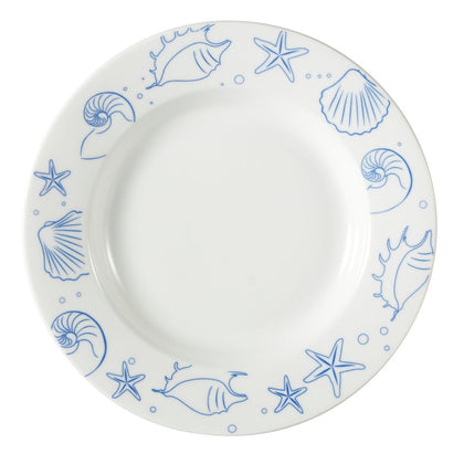 12-inch porcelain seashell pasta bowl, 22oz capacity. Elegant and durable serveware, perfect for pasta, salads, and entrees. Chip-resistant, microwave- and dishwasher-safe. Ideal for home and restaurant use.